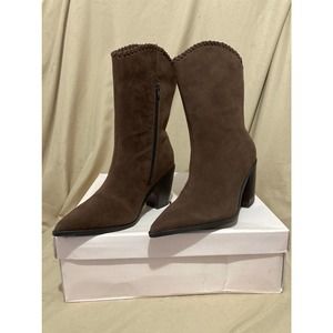 NIB Just Fab Ivory Western Boot Size 8